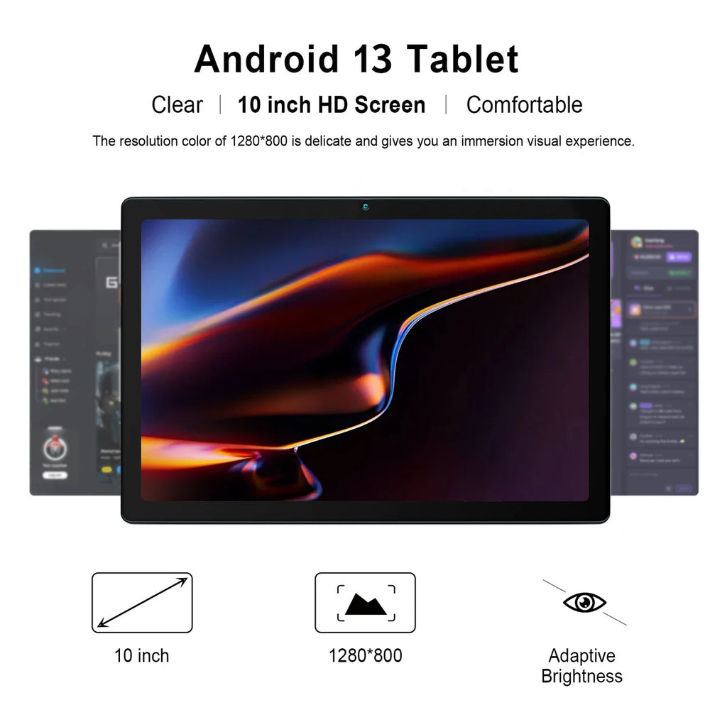 2025 NEW MB1001 Tablets 10.1" 1080P HD Display 2MP+5MP Camera 6GB RAM 64GB ROM 128GB Expandable 5000mAh Battery Android13 Pad PC