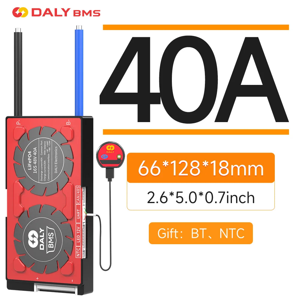 DALY Smart BMS LiFePo4 4S 12V APP BMS RS485/CAN 30A 40A 50A 60A  Parallel Bluetooth Solar Energy Inverter Power Bank