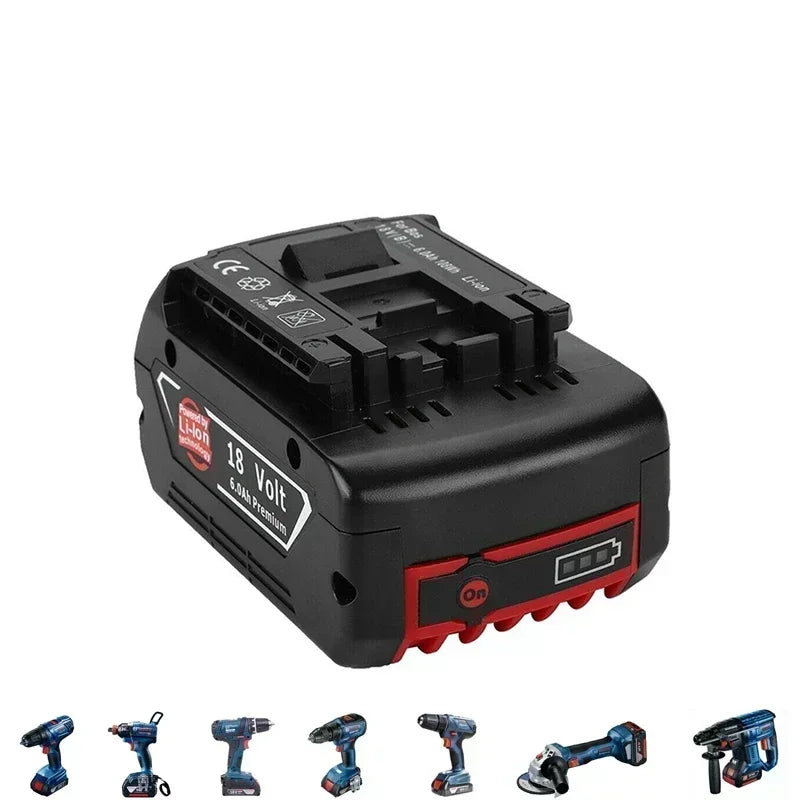 18V Original Lithium Battery Replaceable for BOSCH Battery Pack 6.0AH Original Tool Rechargeable Battery Ultra long life