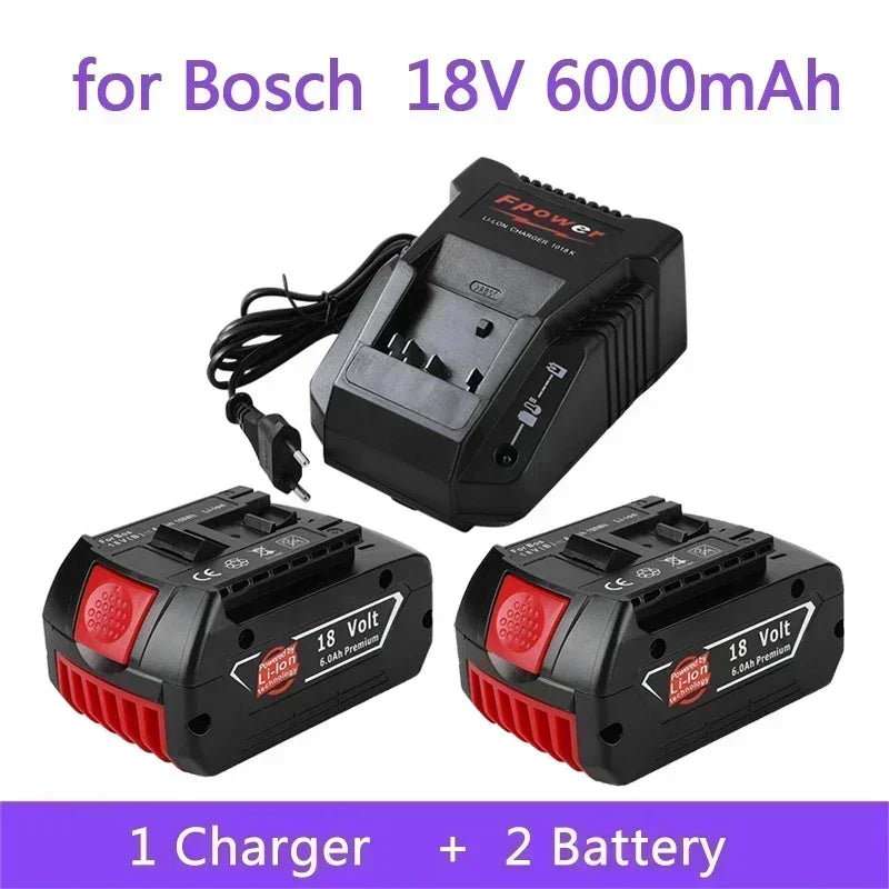 18V Original Lithium Battery Replaceable for BOSCH Battery Pack 6.0AH Original Tool Rechargeable Battery Ultra long life