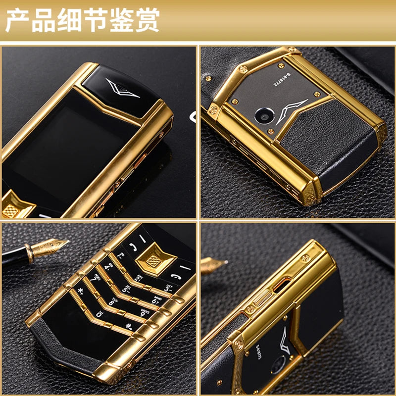 Classic Senior Mobile Phone Elegant Metal Signature Handmade Cellphone Dual SIM Bluetooth Dialer Ebook Luxury Elderly Phone