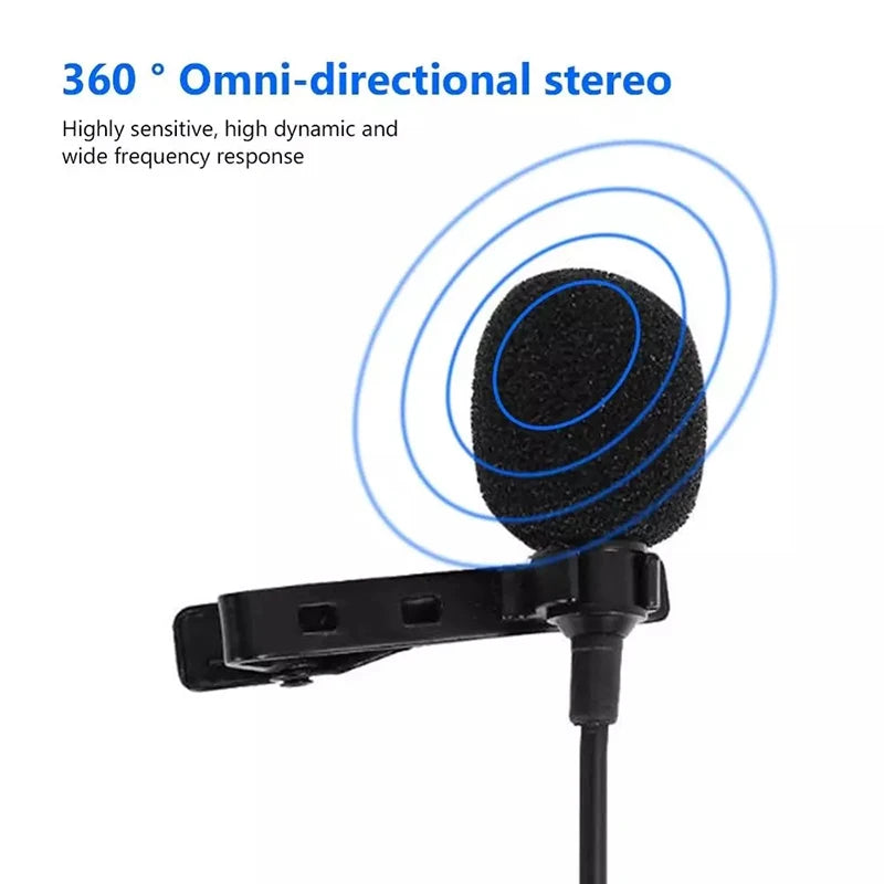 1.5m Portable USB Mini Lavalier Microphone USB/3.5mm/Type-C Metal Clip Lapel Mic Condenser Microphone For PC Laptop Mobile Phone