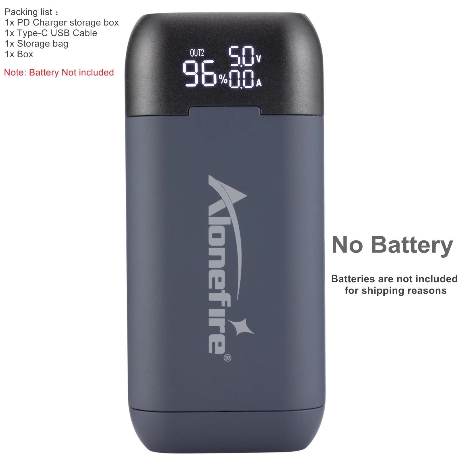 Alonefire PD2 USB Charger 18650/21700 Li-ion Battery 5V 2A USB Power Bank flashlight Torch Battery Charger-Battery Not included