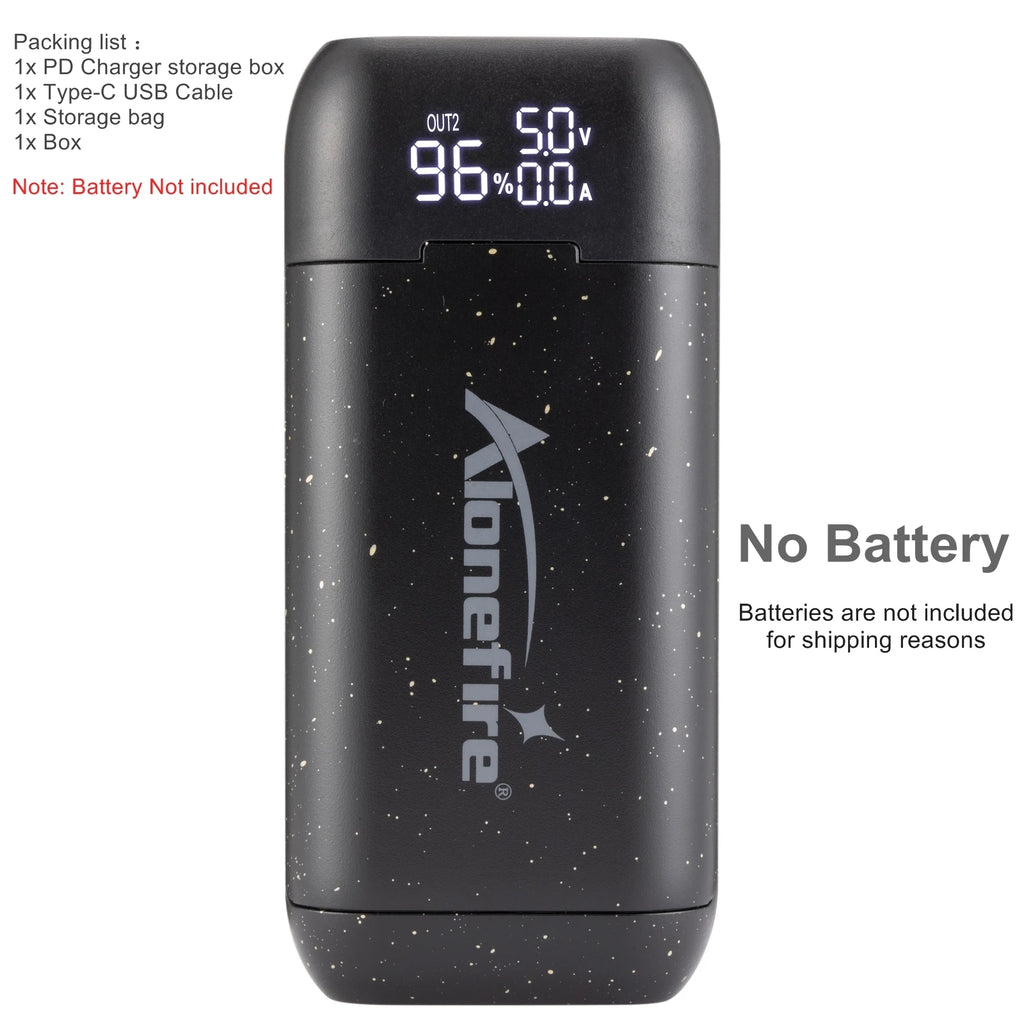 Alonefire PD2 USB Charger 18650/21700 Li-ion Battery 5V 2A USB Power Bank flashlight Torch Battery Charger-Battery Not included