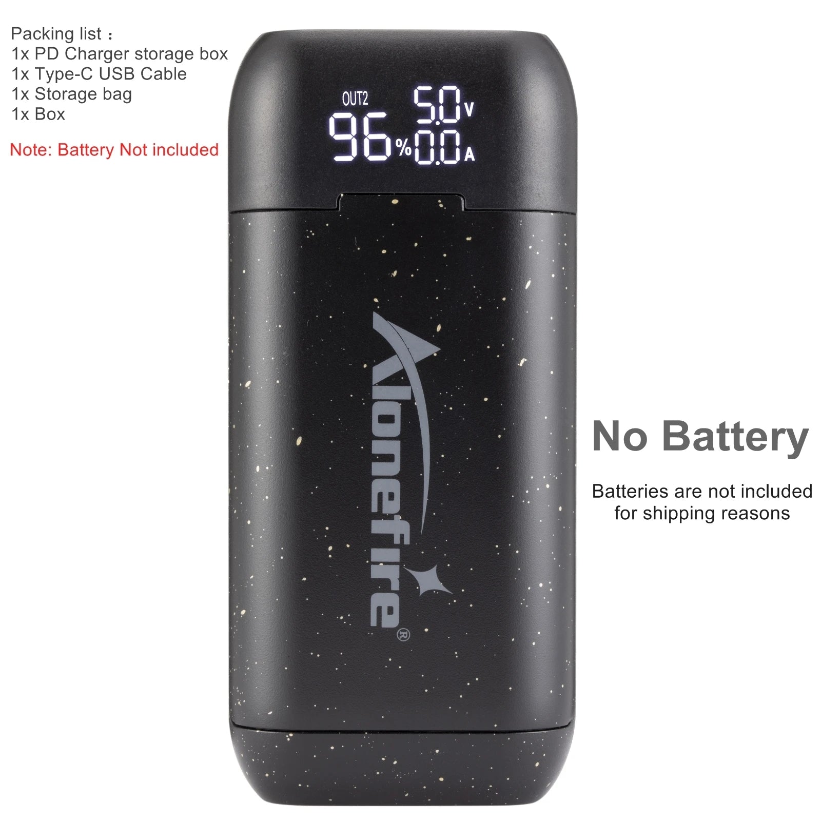 Alonefire PD2 USB Charger 18650/21700 Li-ion Battery 5V 2A USB Power Bank flashlight Torch Battery Charger-Battery Not included