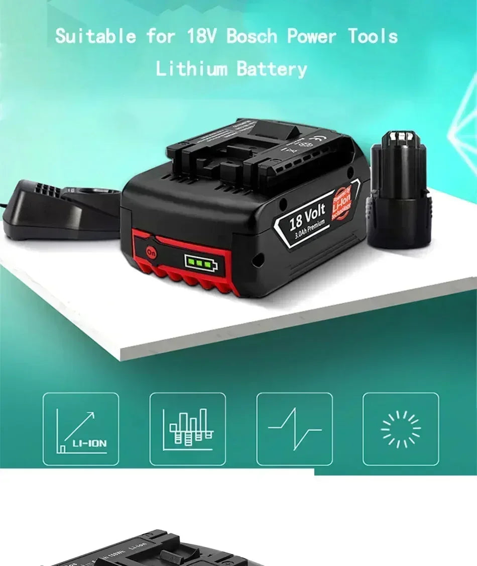 18V Original Lithium Battery Replaceable for BOSCH Battery Pack 6.0AH Original Tool Rechargeable Battery Ultra long life