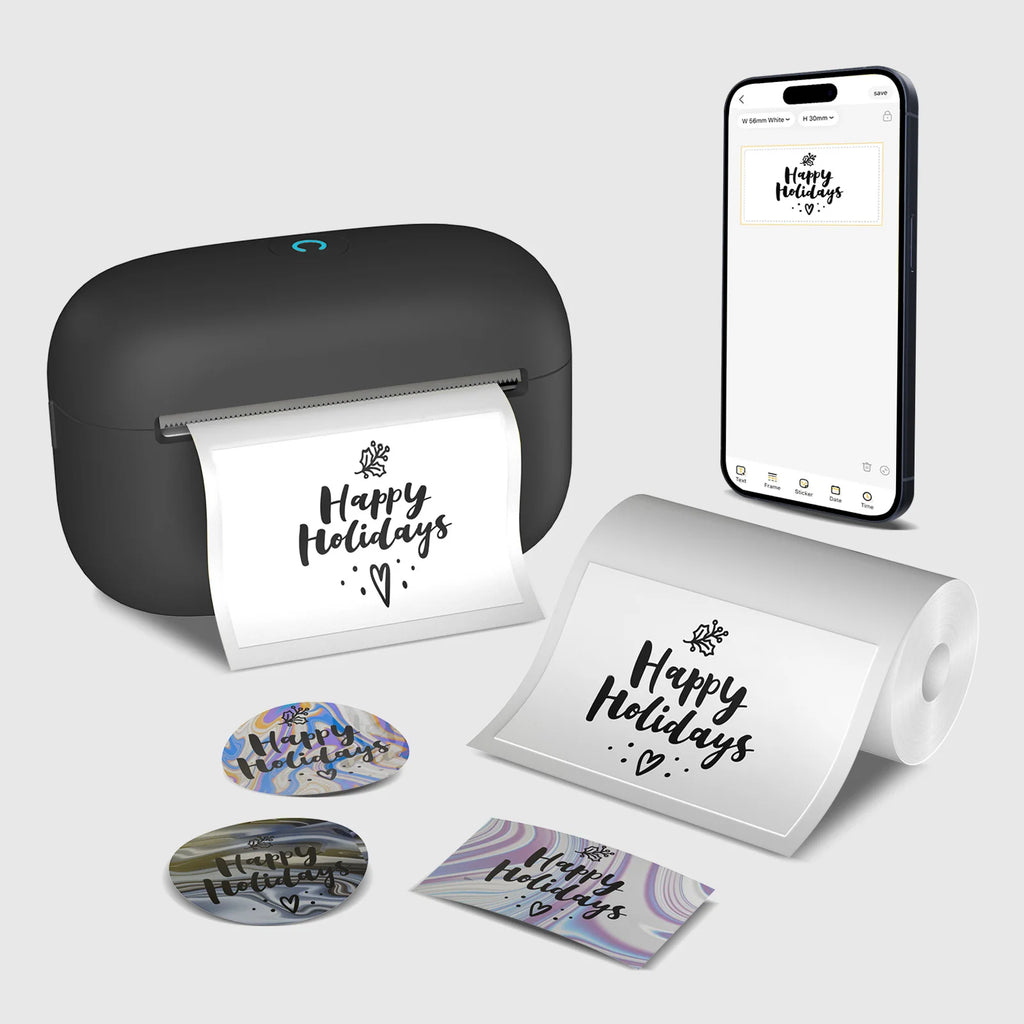 Portable Mini Printer Label Maker 300dpi 2 Inch Thermal Wireless Inkless Printer Bluetooth for IOS and Android Home School