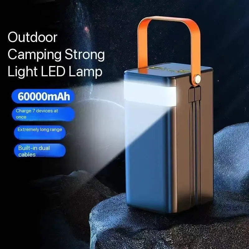 30000mAh / 60000mAh High Capacity Power Bank, 120W Quick Charge External Battery Pack with LED Light for Phone Laptop