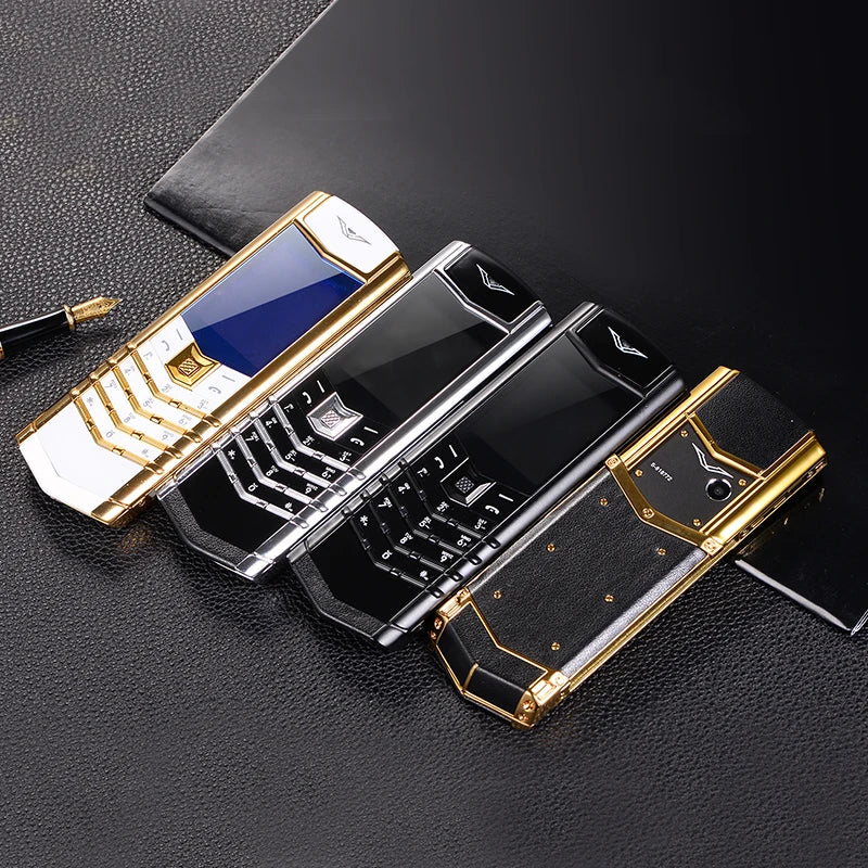 Classic Senior Mobile Phone Elegant Metal Signature Handmade Cellphone Dual SIM Bluetooth Dialer Ebook Luxury Elderly Phone