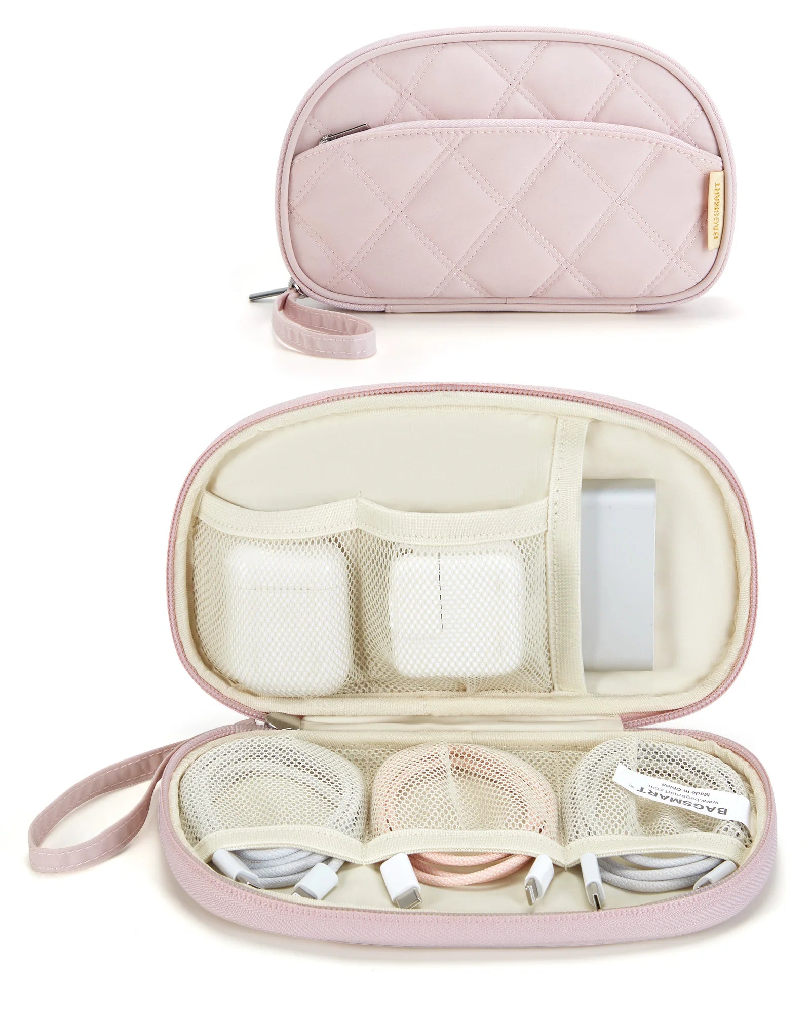 BAGSMART Travel Cable Bag Compact Tech Electronic Organizer Travel Case Essentials for Charger Cable Phone Flash drive