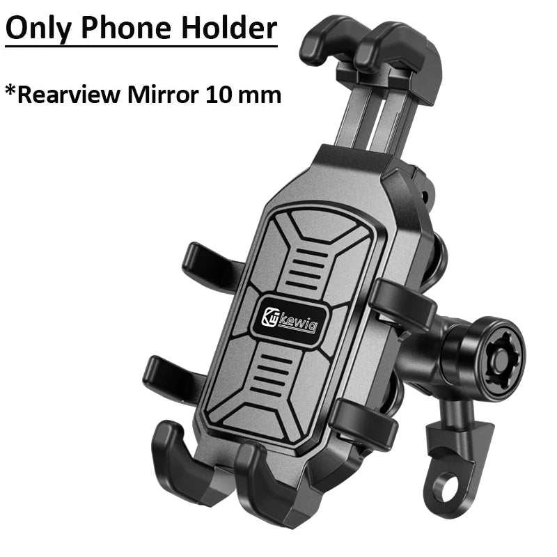 Shockproof Motorcycle Phone Holder 4 Vibration Dampener 360 Rotation Anti-Thief Motorbike Bicycle Bike Scooter Phone Stand Mount