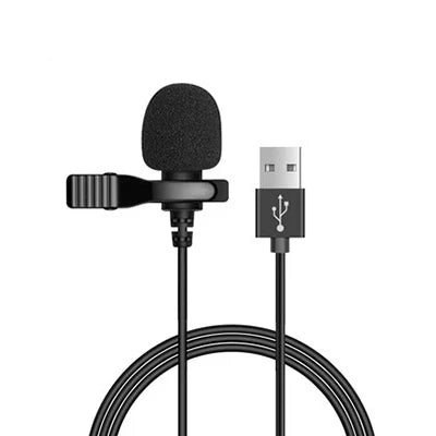 1.5m Portable USB Mini Lavalier Microphone USB/3.5mm/Type-C Metal Clip Lapel Mic Condenser Microphone For PC Laptop Mobile Phone