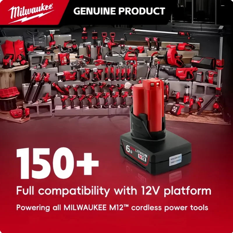 Milwaukee M12 REDLITHIUM HB 6.0Ah Extended Capacity Battery – 12V Rechargeable for M12 Cordless Tools (Model: 48-11-2402)