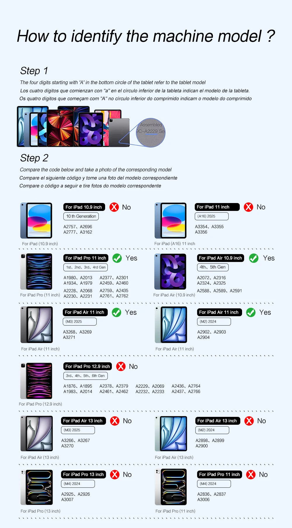 Magic Keyboard For iPad Air 11 inch M3 2025 Air11 M2 7th 6th 5th 4th generation Pro Folio Smart Cover Case Multi-touch Backlight