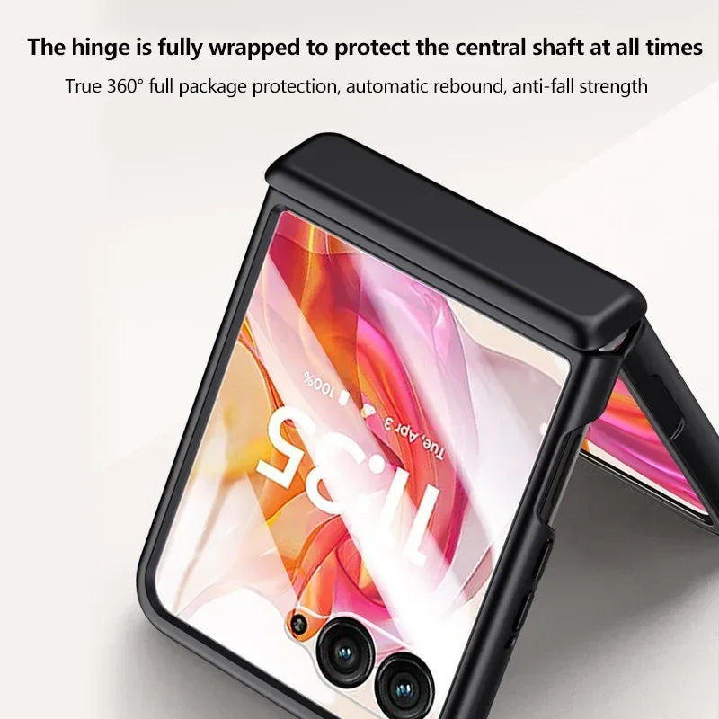 Luxury Feel Skin Spring Hinge Protective Cover for Motorola Razr 50 Ultra Shockproof Cases