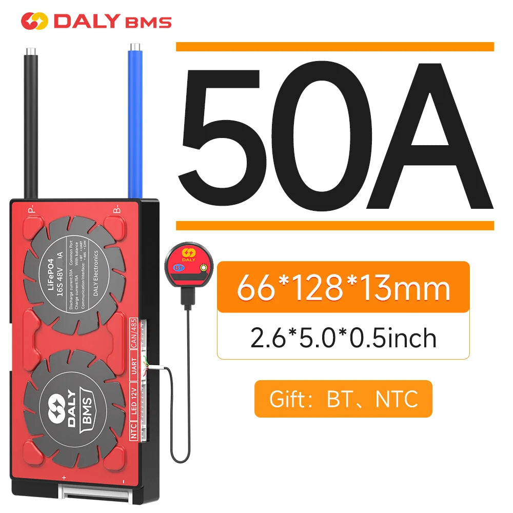 DALY Smart BMS LiFePo4 4S 12V APP BMS RS485/CAN 30A 40A 50A 60A  Parallel Bluetooth Solar Energy Inverter Power Bank