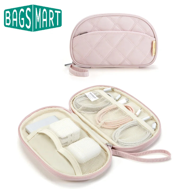 BAGSMART Travel Cable Bag Compact Tech Electronic Organizer Travel Case Essentials for Charger Cable Phone Flash drive