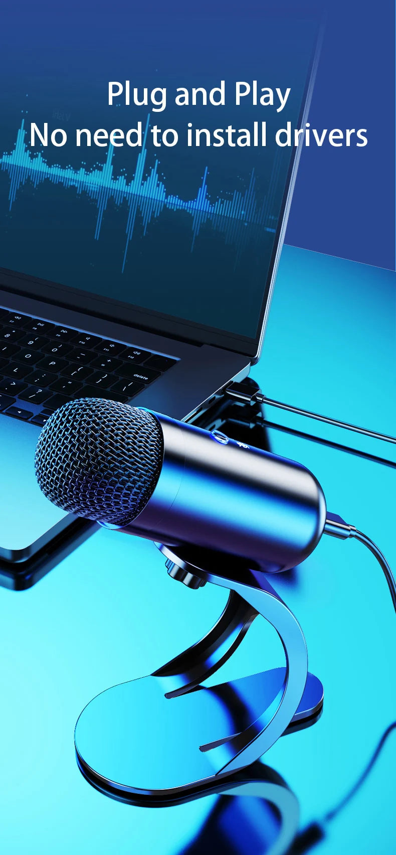 Professional Wired Condenser conference Microphone gooseneck desktop High voice quality Mic Computer Gaming USB Microphone