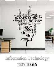 Information Technology Vinyl Wall Decal Educational Engineering Software Technology Company Office Decoration Sticker Gift B6