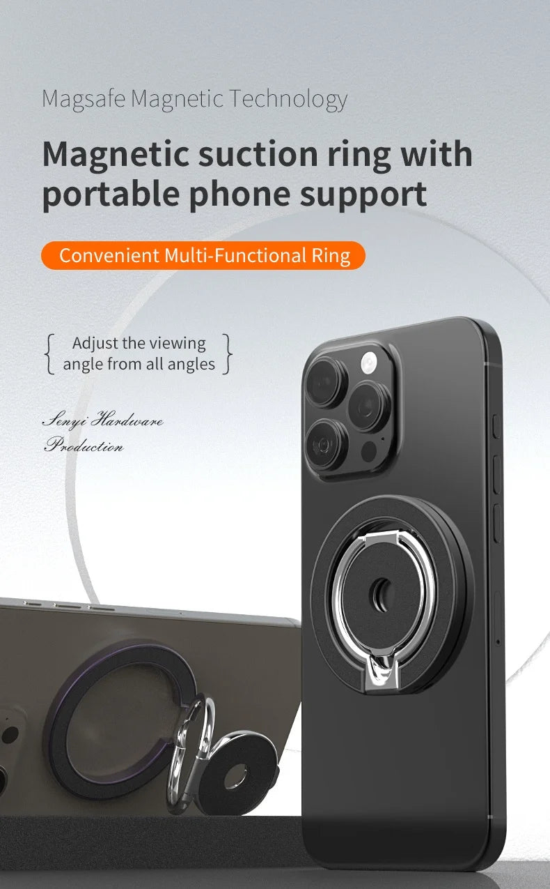 MagSafe Double Sided Magnetic Phone Ring Holder Portable Folding Cellphone Stand Accessory Grip Bracket Support Universal
