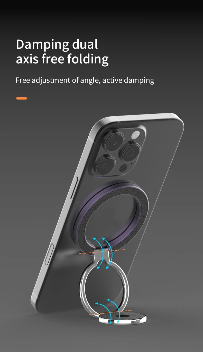 MagSafe Double Sided Magnetic Phone Ring Holder Portable Folding Cellphone Stand Accessory Grip Bracket Support Universal