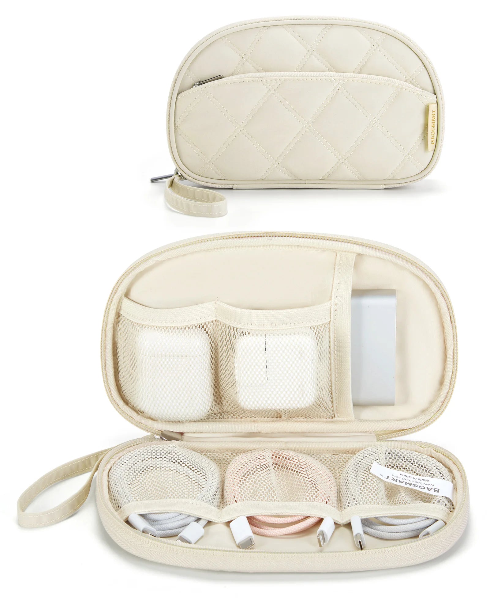 BAGSMART Travel Cable Bag Compact Tech Electronic Organizer Travel Case Essentials for Charger Cable Phone Flash drive