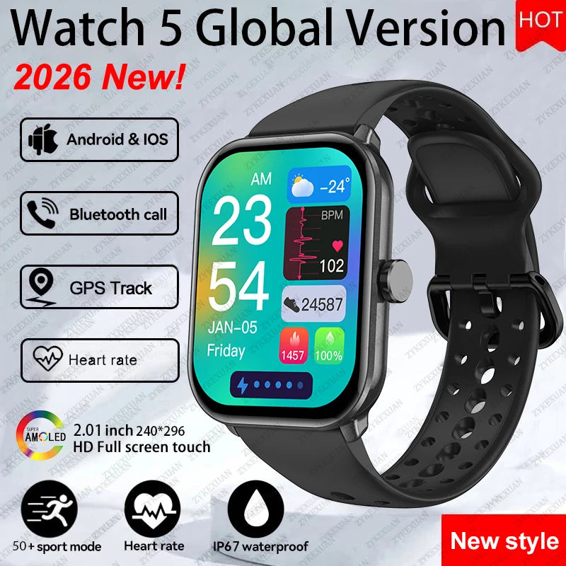 For Xiaomi Watch 5 Global Version Men Women HD AMOLED Screen Heart Rate Bluetooth Call GPS Track Waterproof Sports Smart Watch