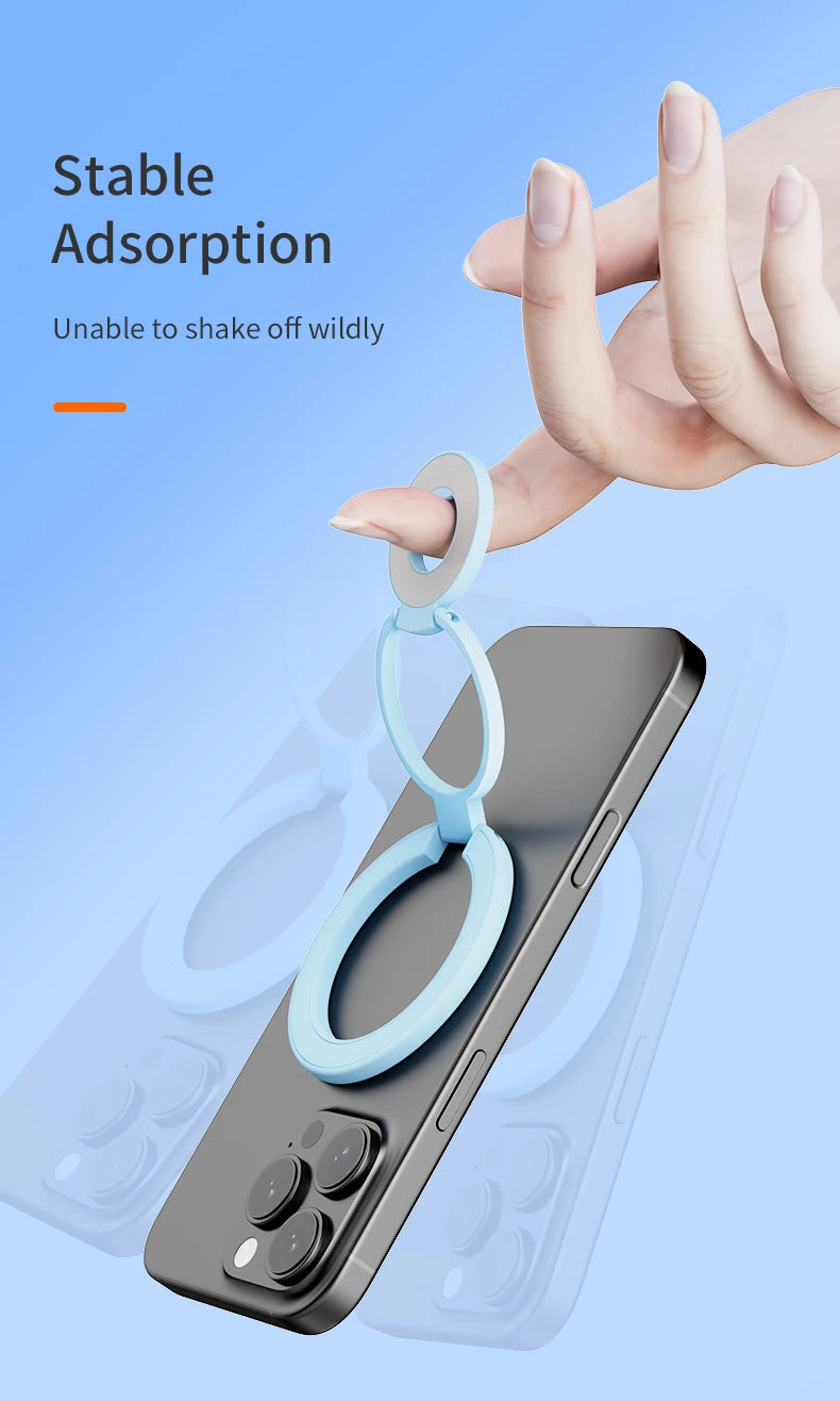 MagSafe Double Sided Magnetic Phone Ring Holder Portable Folding Cellphone Stand Accessory Grip Bracket Support Universal