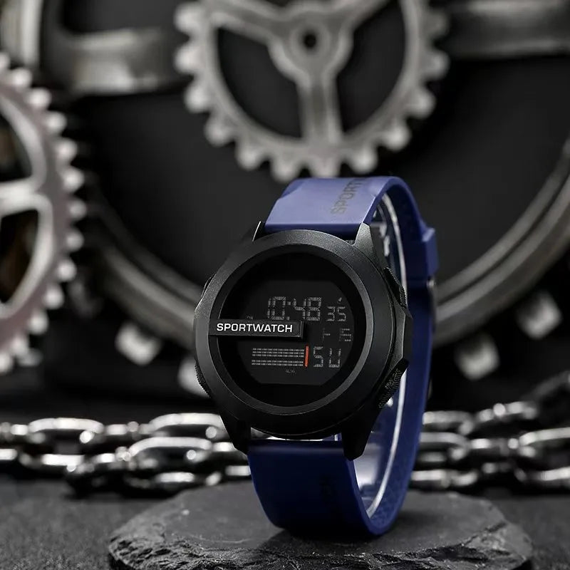 Electronic watch, multi-functional simple fashion trend cool outdoor luminous sports electronic watch