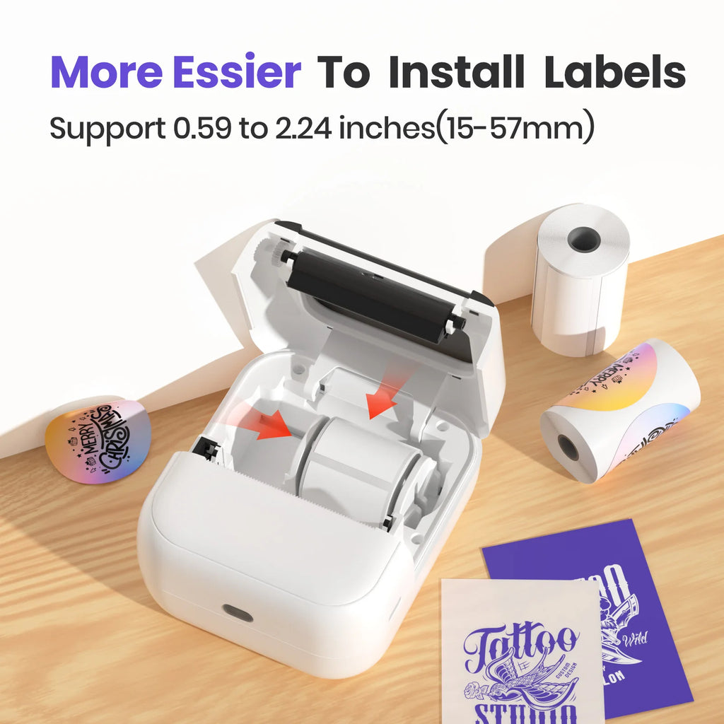 C50 Mini Tattoo Printer Portable Inkless Transfer Machine 2 Inch 15‑57mm Compatible With Phone PC iPad For Tattoo Pattern Logo