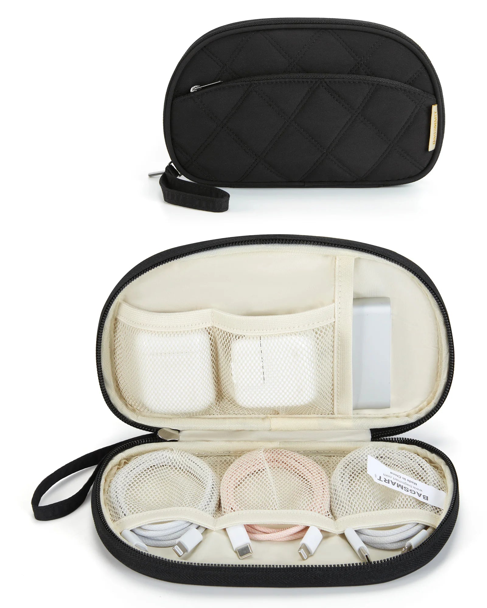 BAGSMART Travel Cable Bag Compact Tech Electronic Organizer Travel Case Essentials for Charger Cable Phone Flash drive