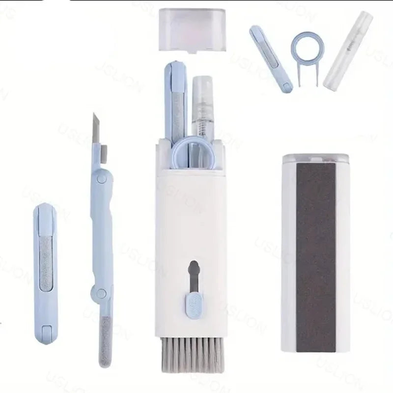 7-in-1 Computer Keyboard Cleaner Brush Kit Earphone Cleaning Pen For Headset Keyboard Cleaning Tools Cleaner Keycap Puller Kit