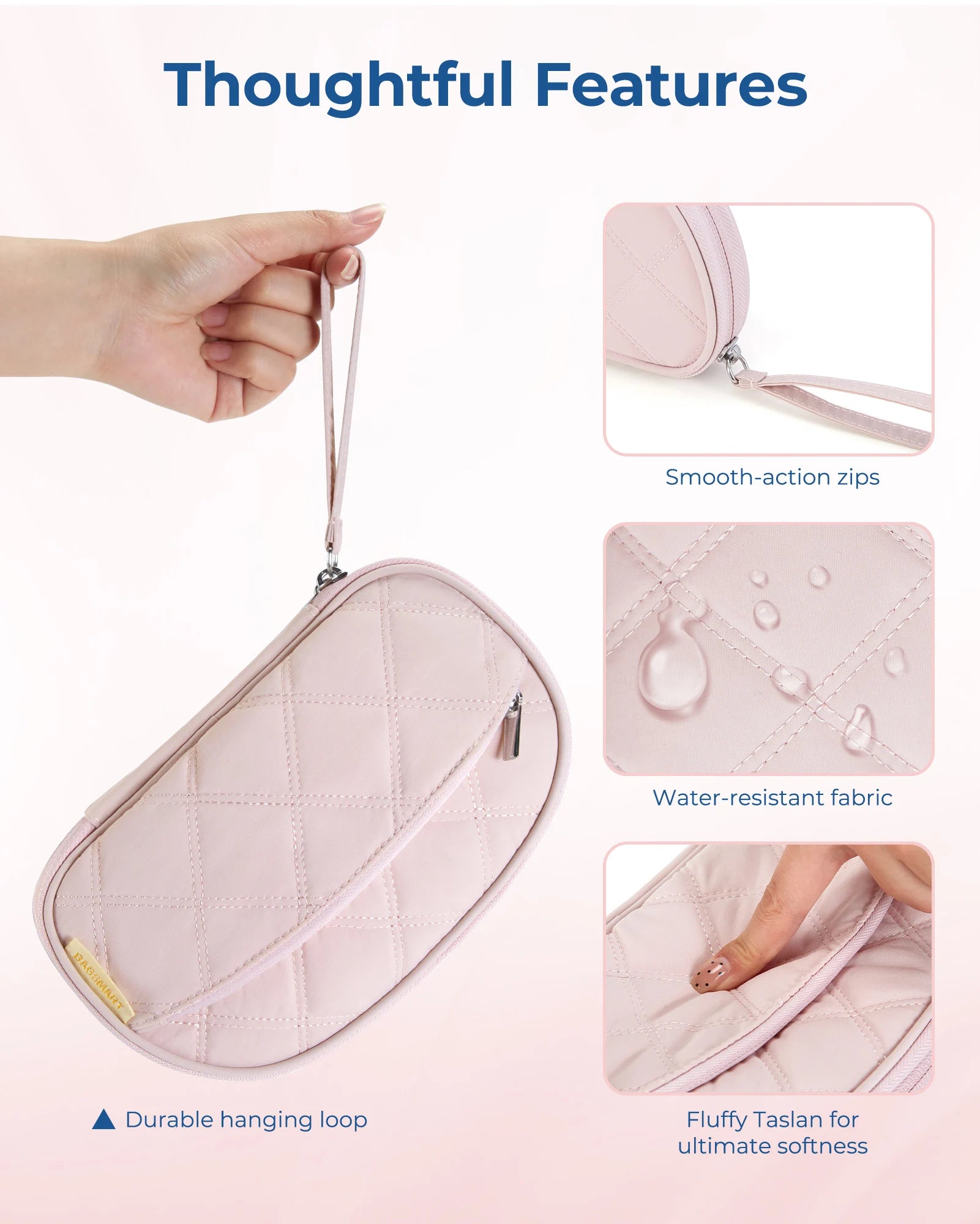 BAGSMART Travel Cable Bag Compact Tech Electronic Organizer Travel Case Essentials for Charger Cable Phone Flash drive