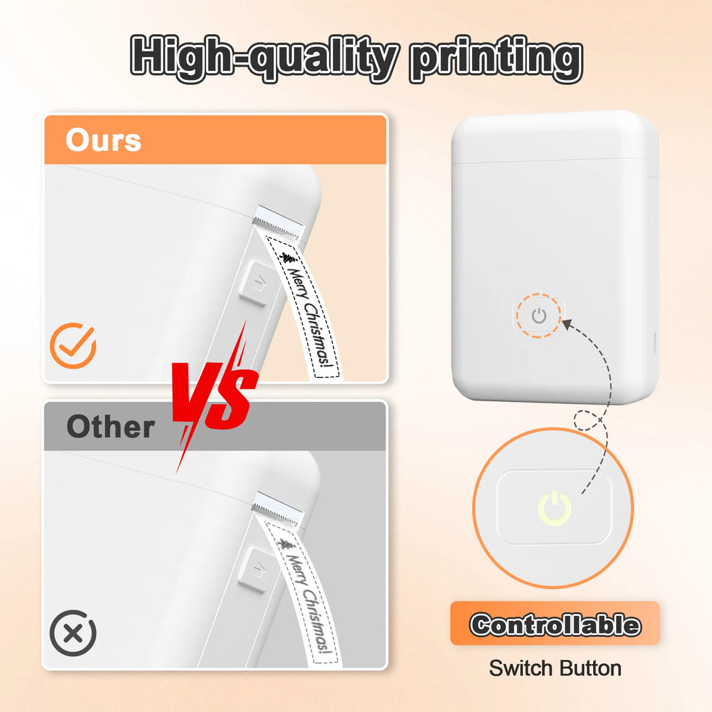 Mini Portable Thermal Printer Label Maker Wireless Bluetooth Stickers Labeller Handheld For Home Office School Labeling Machine