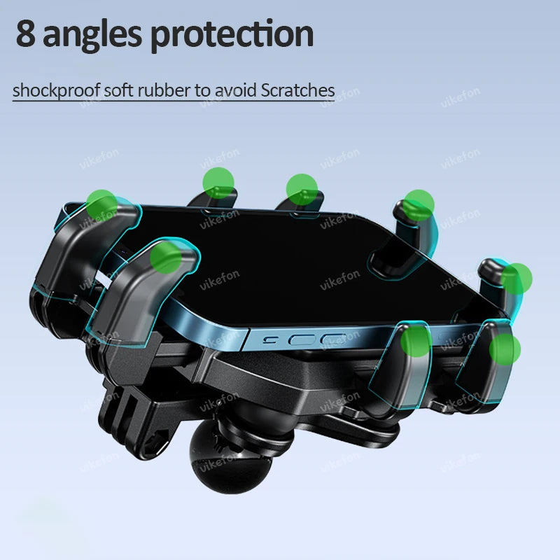 Shockproof Motorcycle Phone Holder 4 Vibration Dampener 360 Rotation Anti-Thief Motorbike Bicycle Bike Scooter Phone Stand Mount