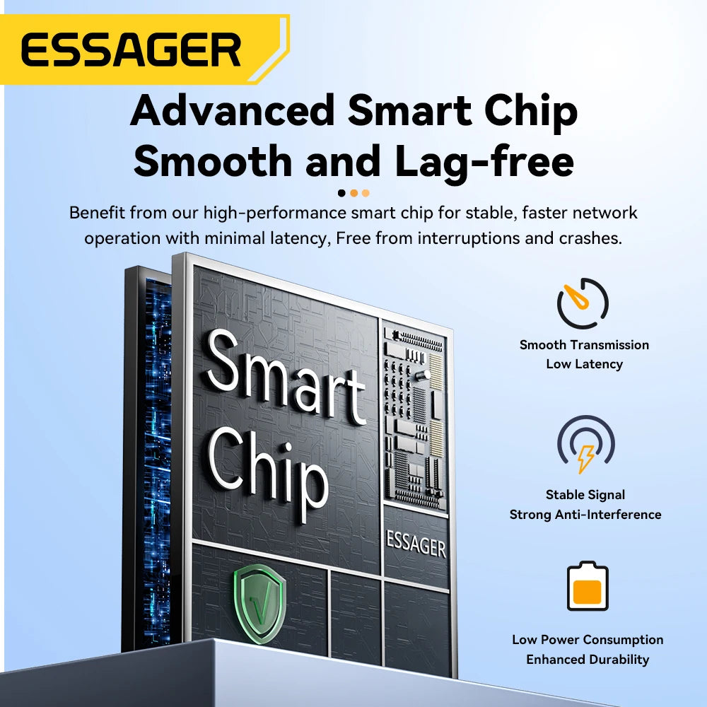 Essager Type-C to Ethernet Adapter 100/1000Mbps Gigabit High-Speed RJ45 To Type-c Adapter For MacBook Laptop Wired Network Card