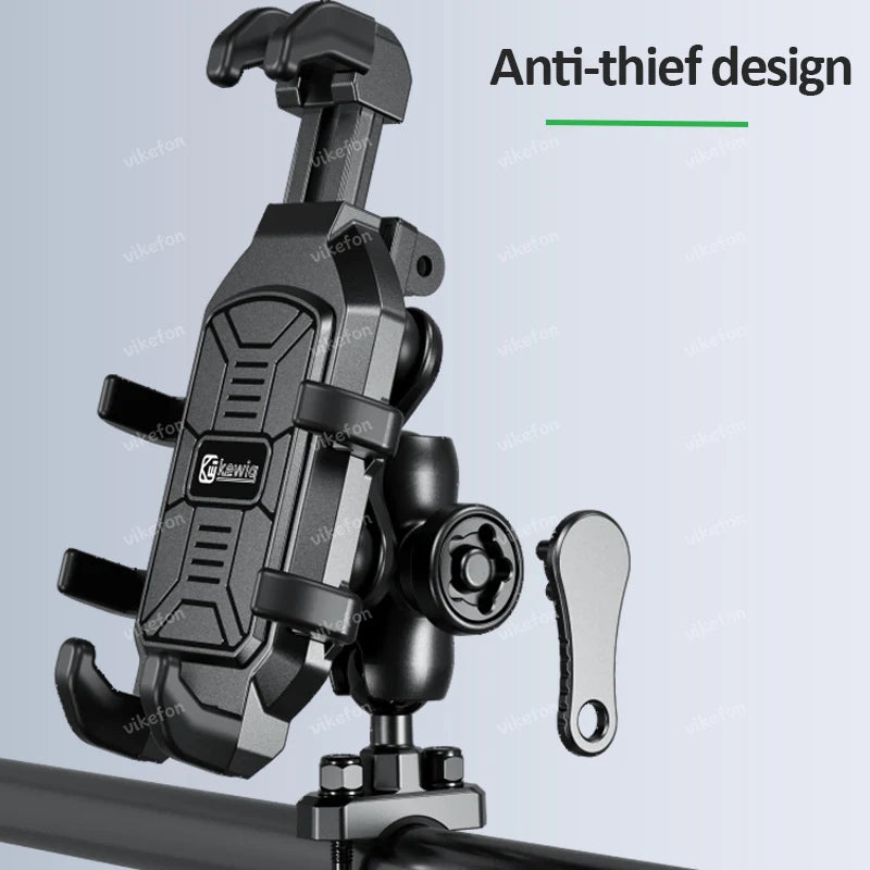 Shockproof Motorcycle Phone Holder 4 Vibration Dampener 360 Rotation Anti-Thief Motorbike Bicycle Bike Scooter Phone Stand Mount