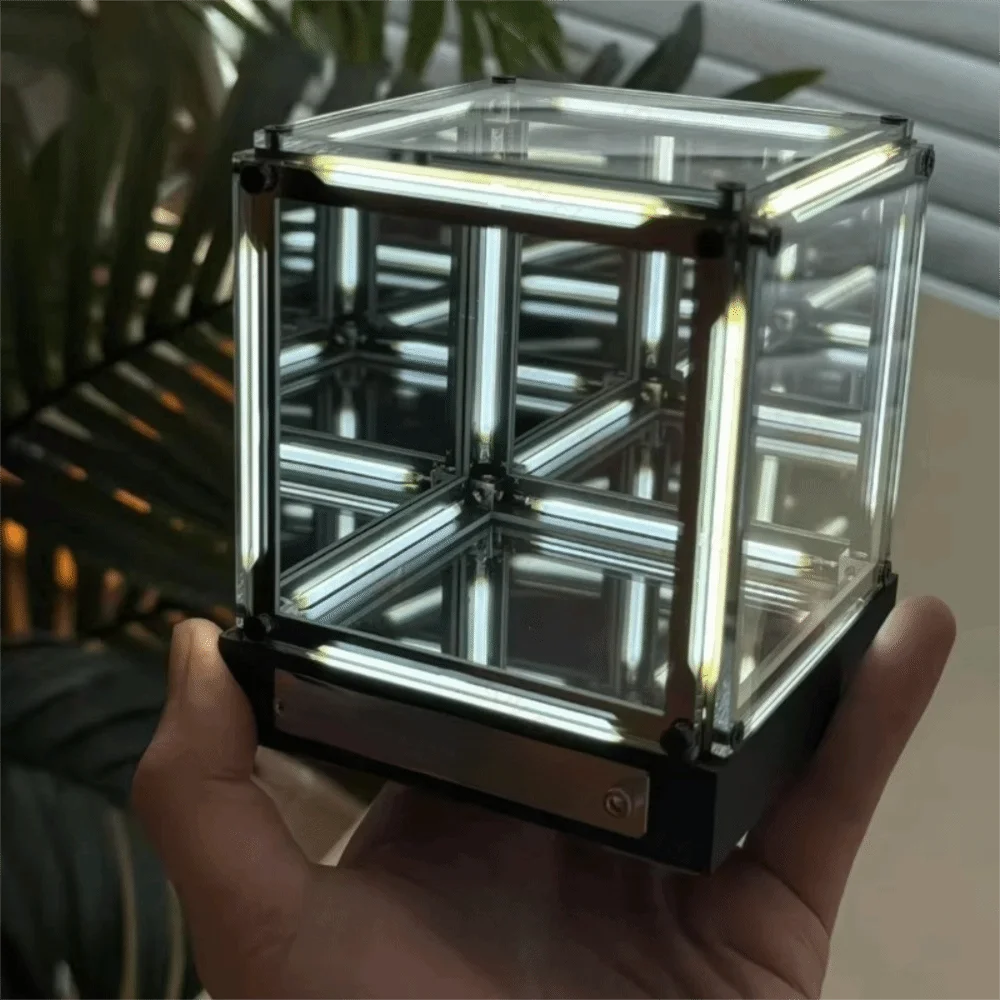 Maglev Technology Electronic Game Desktop Light Transparent Cube LED Lighting Technology Atmosphere Light Desktop Night Light