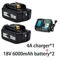 Super For Makita 18v 6000mAh Rechargeable Power Tools Battery With Led Li-ion Replacement Lxt Bl1860b Bl1860 Bl1850+3A Charger