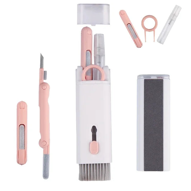 7-in-1 Computer Keyboard Cleaner Brush Kit Earphone Cleaning Pen For Headset Keyboard Cleaning Tools Cleaner Keycap Puller Kit