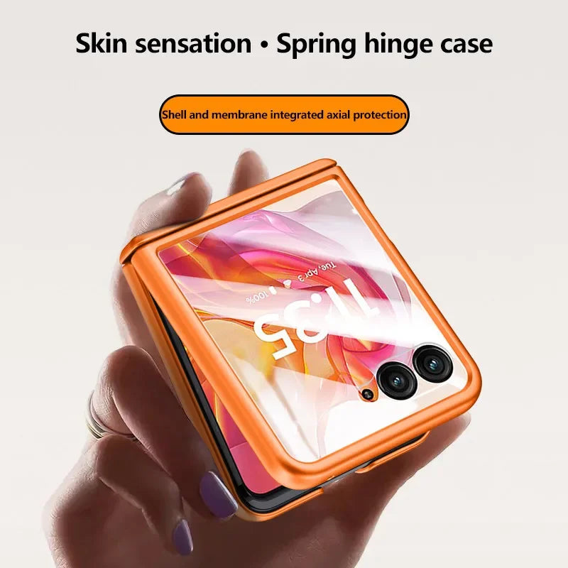 Luxury Feel Skin Spring Hinge Protective Cover for Motorola Razr 50 Ultra Shockproof Cases