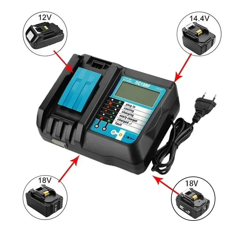 Super For Makita 18v 6000mAh Rechargeable Power Tools Battery With Led Li-ion Replacement Lxt Bl1860b Bl1860 Bl1850+3A Charger
