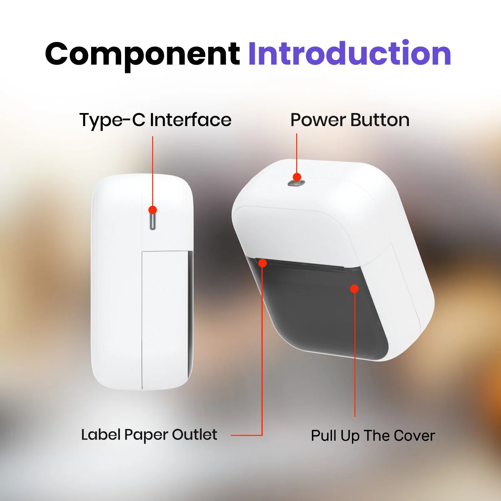 C50 Mini Tattoo Printer Portable Inkless Transfer Machine 2 Inch 15‑57mm Compatible With Phone PC iPad For Tattoo Pattern Logo