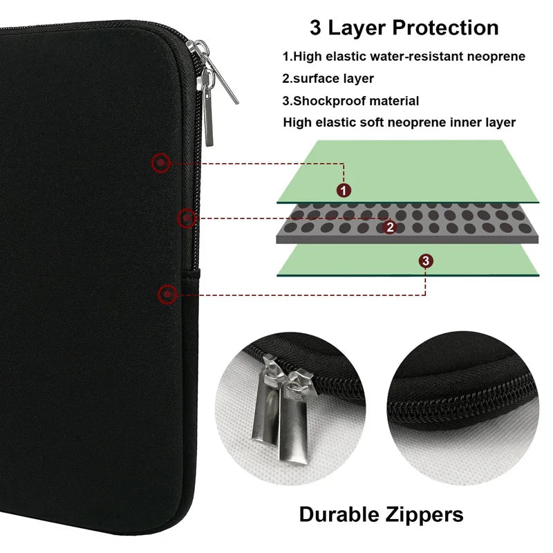 Laptop Sleeve Case PC Cover for Xiaomi Air HP Dell Laptop Bag Tablet Case For Macbook Air Pro Retina 11 12 13 14 15 15.6 inch