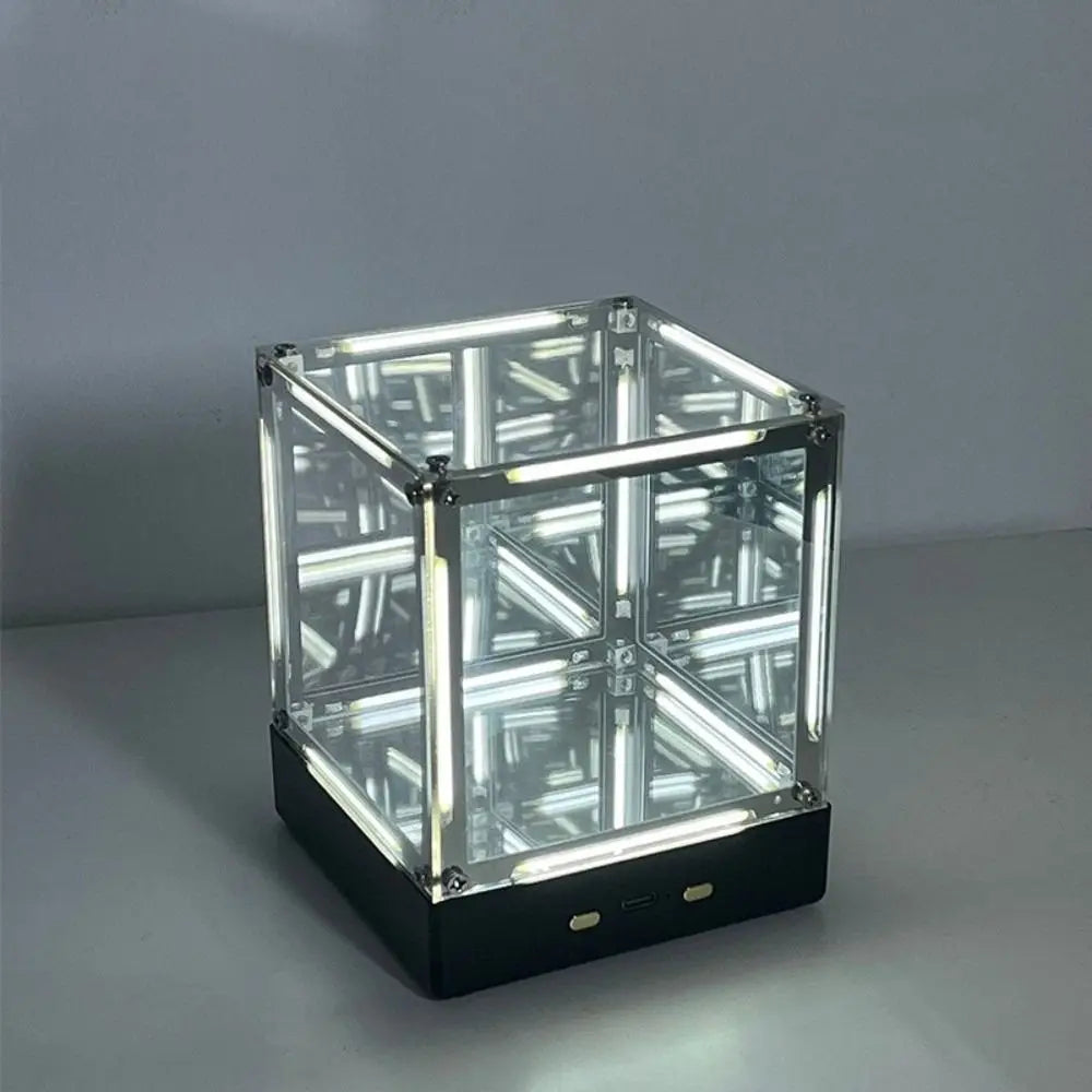 Maglev Technology Electronic Game Desktop Light Transparent Cube LED Lighting Technology Atmosphere Light Desktop Night Light