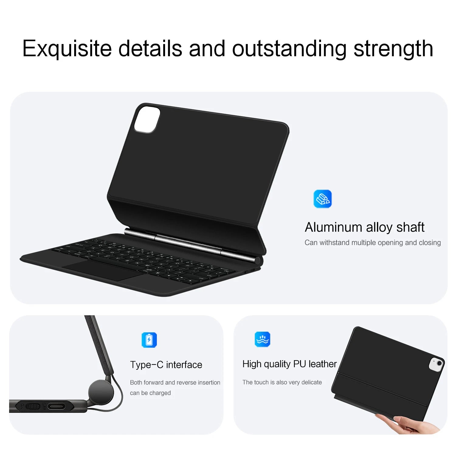 Magic Keyboard For iPad Air 11 inch M3 2025 Air11 M2 7th 6th 5th 4th generation Pro Folio Smart Cover Case Multi-touch Backlight
