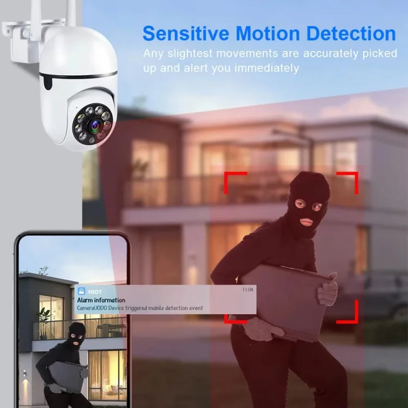 8MP Wifi IP Outdoor Wireless Security Surveillance PTZ Camera 4X Zoom Cameras AI Human Tracking Two-way Audio HD Night Color Cam