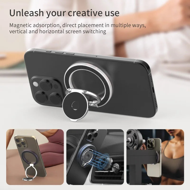 MagSafe Double Sided Magnetic Phone Ring Holder Portable Folding Cellphone Stand Accessory Grip Bracket Support Universal