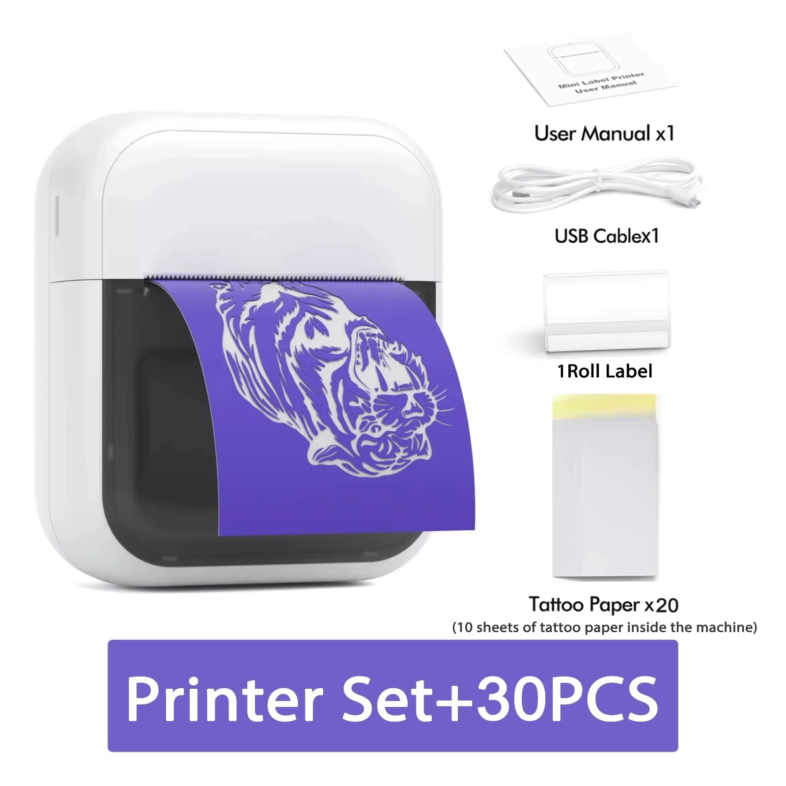 C50 Mini Tattoo Printer Portable Inkless Transfer Machine 2 Inch 15‑57mm Compatible With Phone PC iPad For Tattoo Pattern Logo