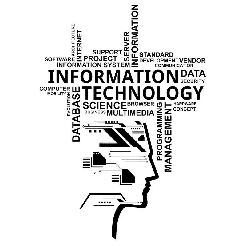 Information Technology Vinyl Wall Decal Educational Engineering Software Technology Company Office Decoration Sticker Gift B6